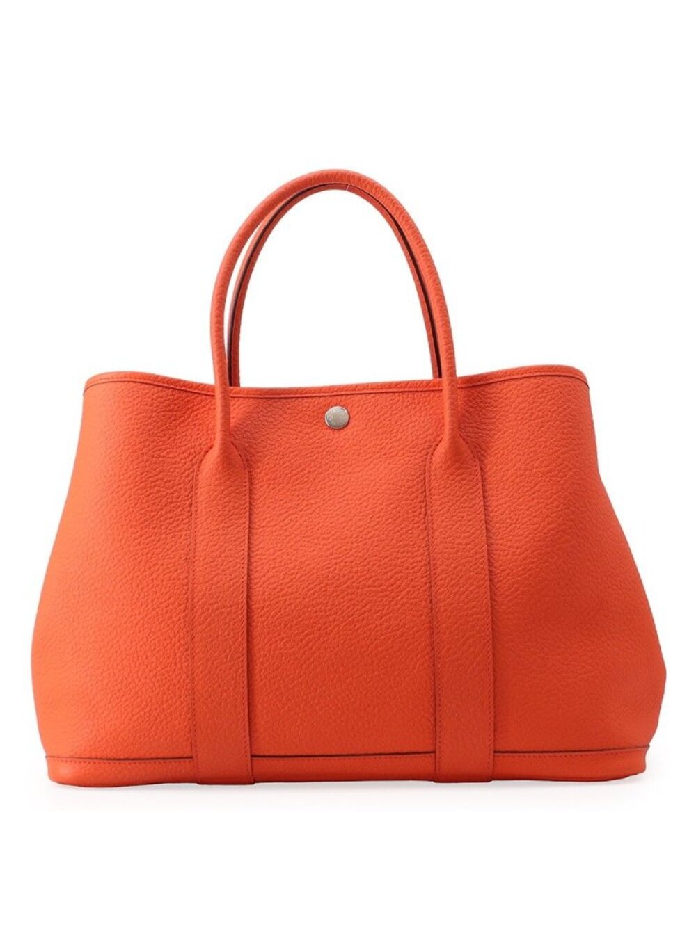 Hermes Tote Bag Garden Party PM Buckle Workshop Orange Poppy Silver Country